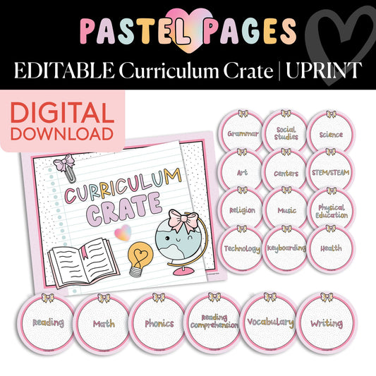Printable Boho Pastel Curriculum Crate | Pastel Pages