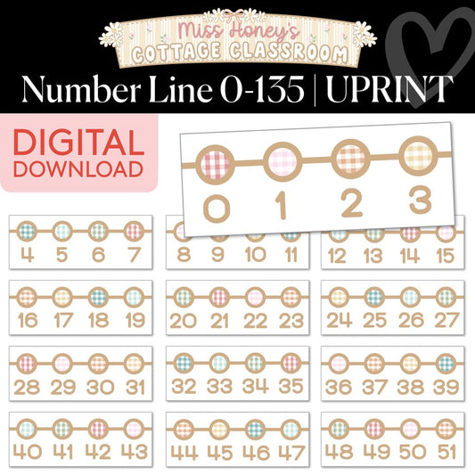 Printable Calming Number Line 0-135 | Miss Honey's Cottage Classroom