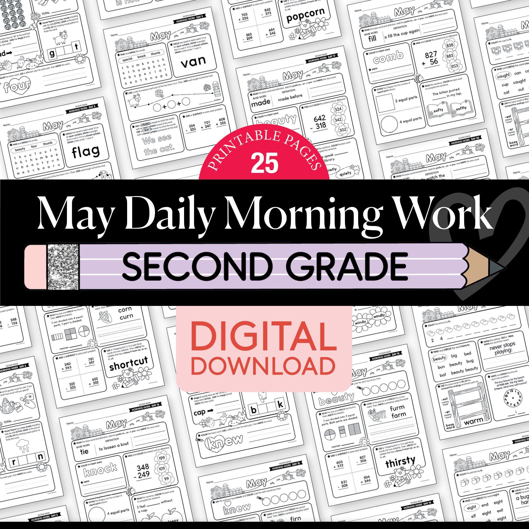 Printable Second Grade May Daily Morning Work
