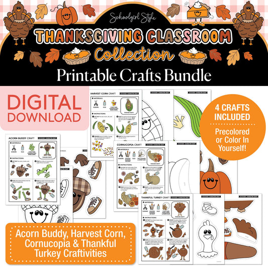 Printable 90s Thanksgiving Craft Bundle