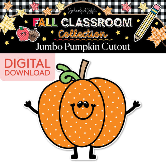 Printable Fall Pumpkin Jumbo Cutouts | 90s Teacher