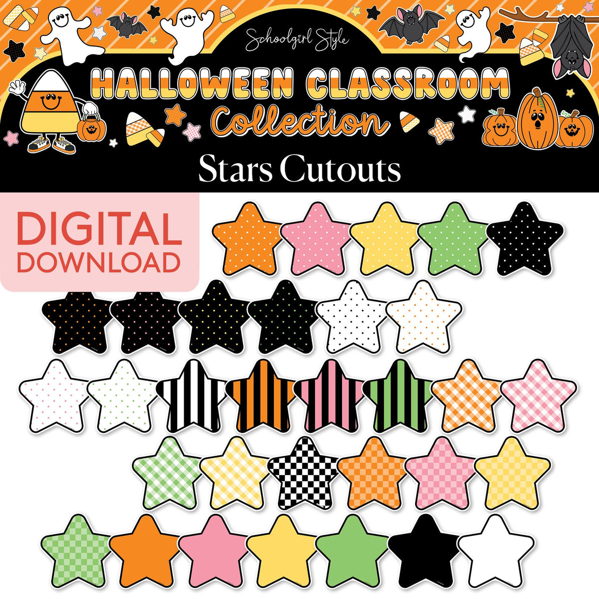Printable Halloween Stars Cutouts | 90s Teacher