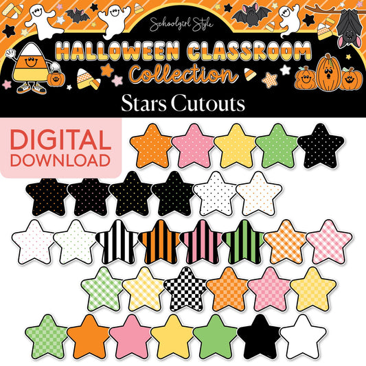 Printable Halloween Stars Cutouts | 90s Teacher