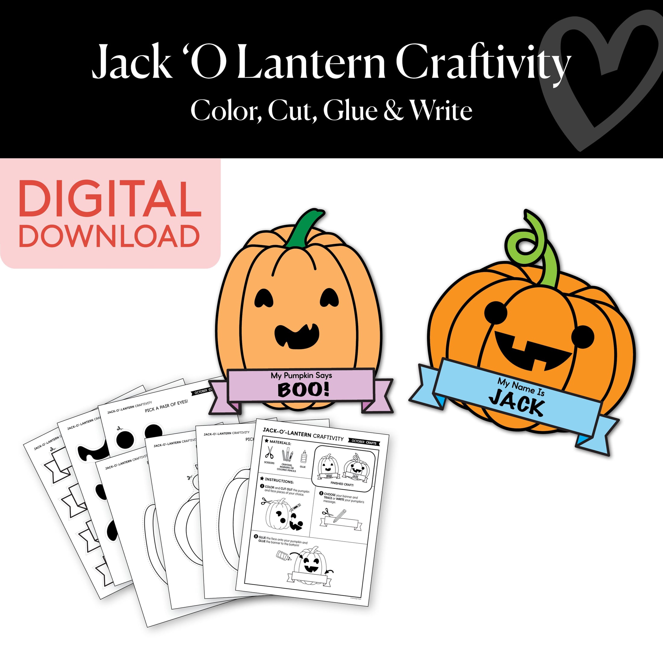 Printable Jack-O'-Lantern Craftivity