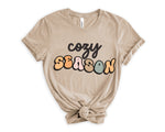 Cozy Season Teacher T-Shirt | Available in white, pink, green and tan