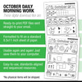 Load image into Gallery viewer, Printable First Grade October Daily Morning Work
