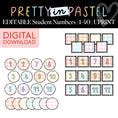 Load image into Gallery viewer, Printable Pastel Editable Student Numbers | Pretty in Pastel
