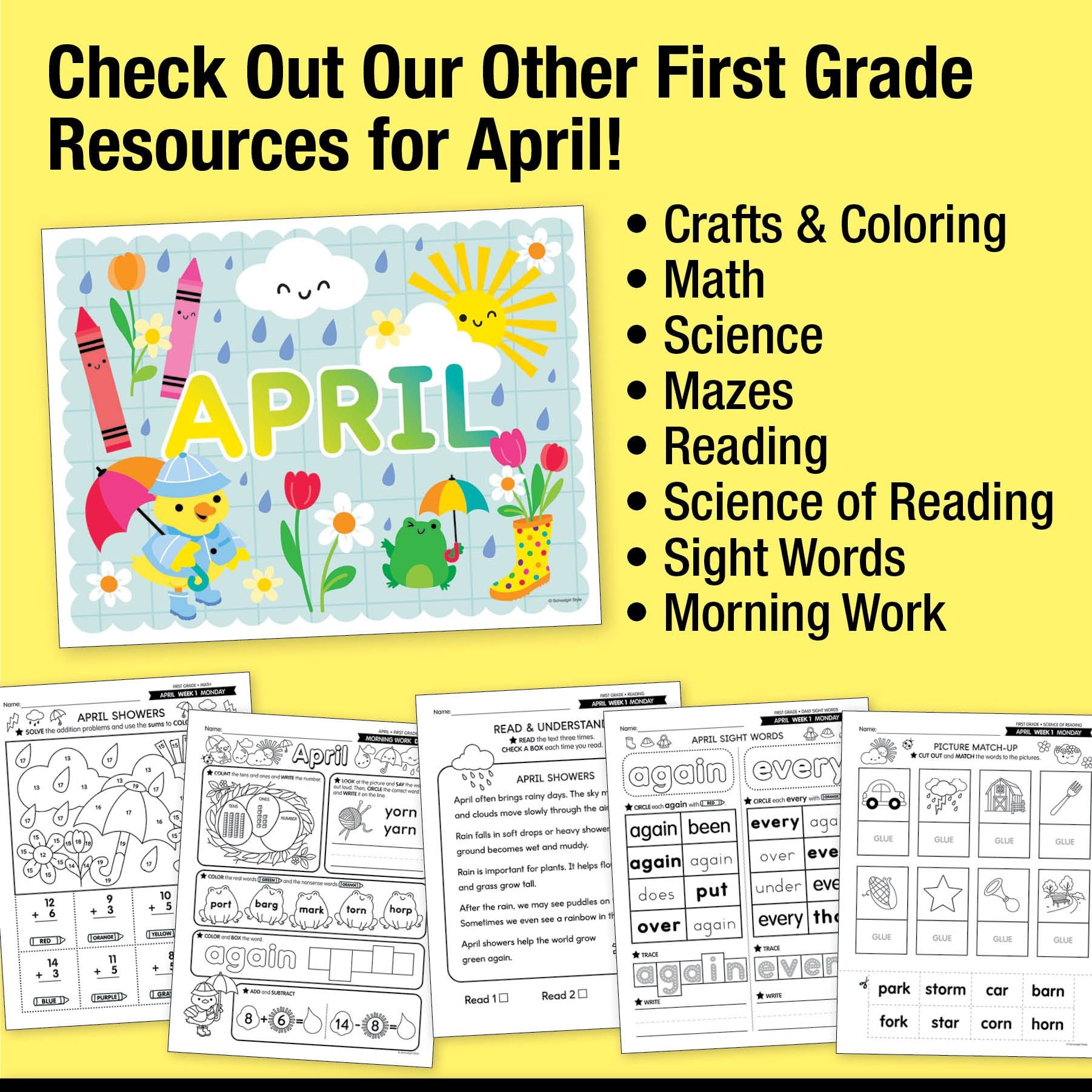 Printable April Showers Writing Craftivity