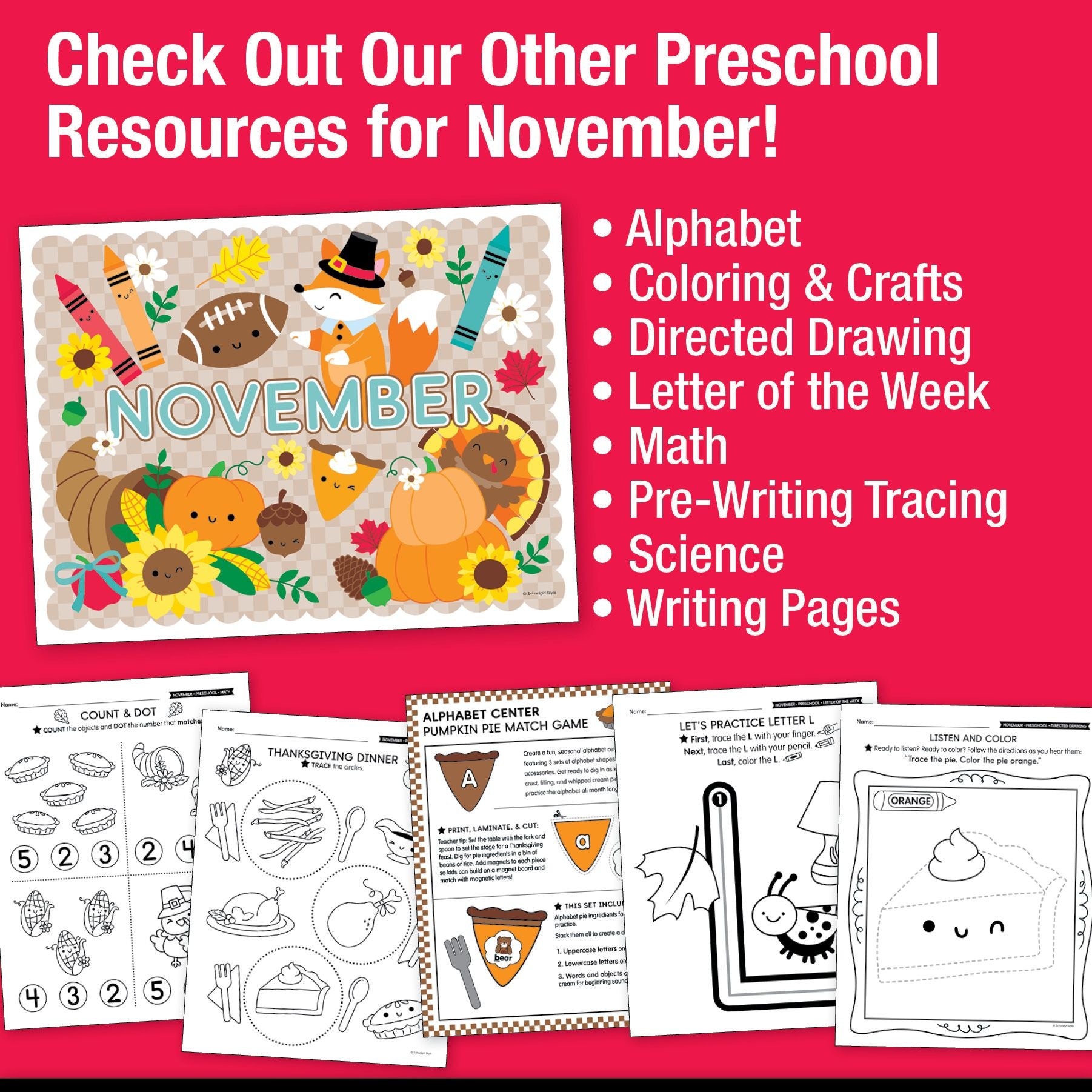 Printable Preschool November Daily Scissor Skills