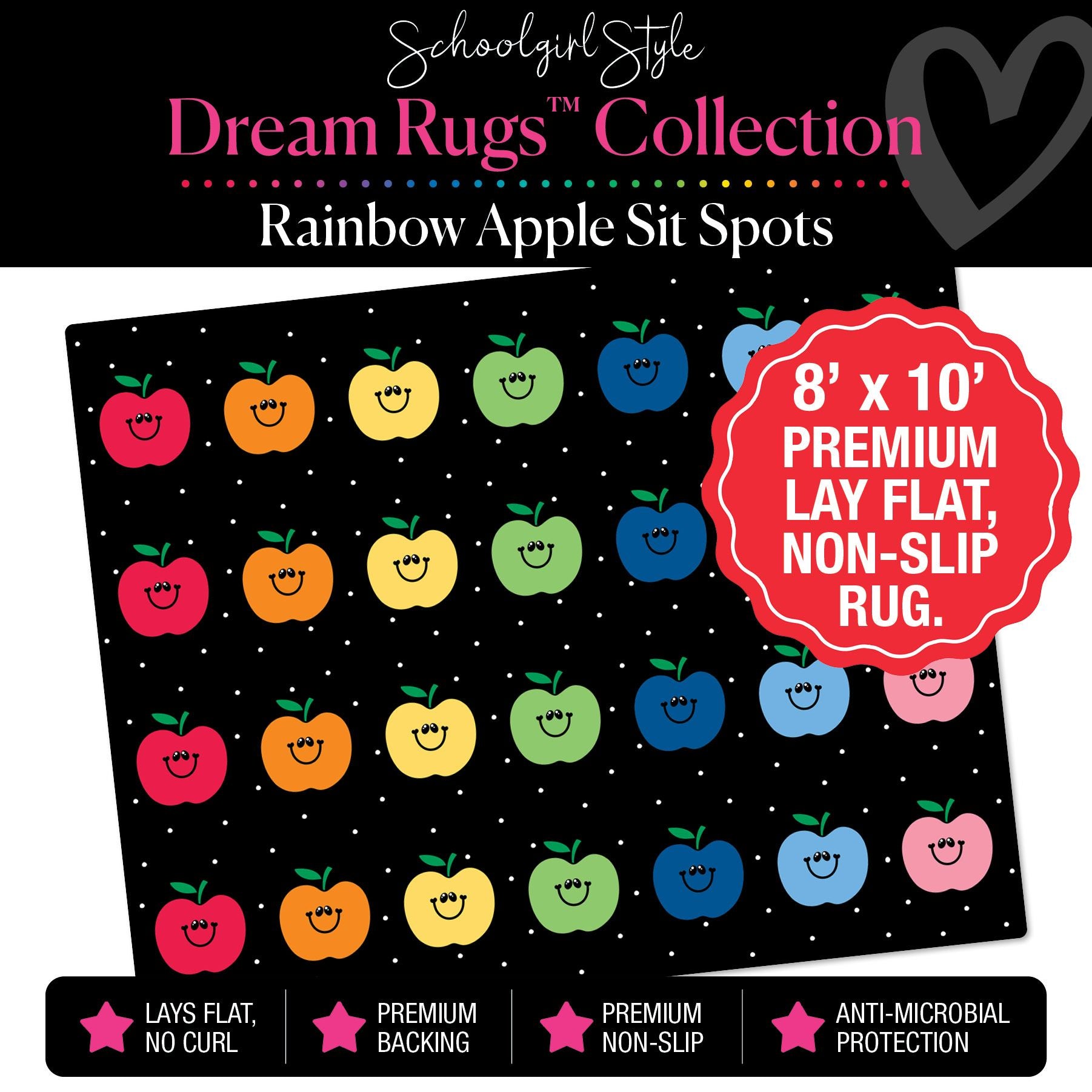 Rainbow Apple Sit Spot Classroom Rug by Schoolgirl Style