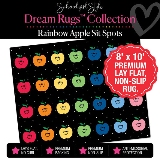 Rainbow Apple Sit Spot Classroom Rug by Schoolgirl Style
