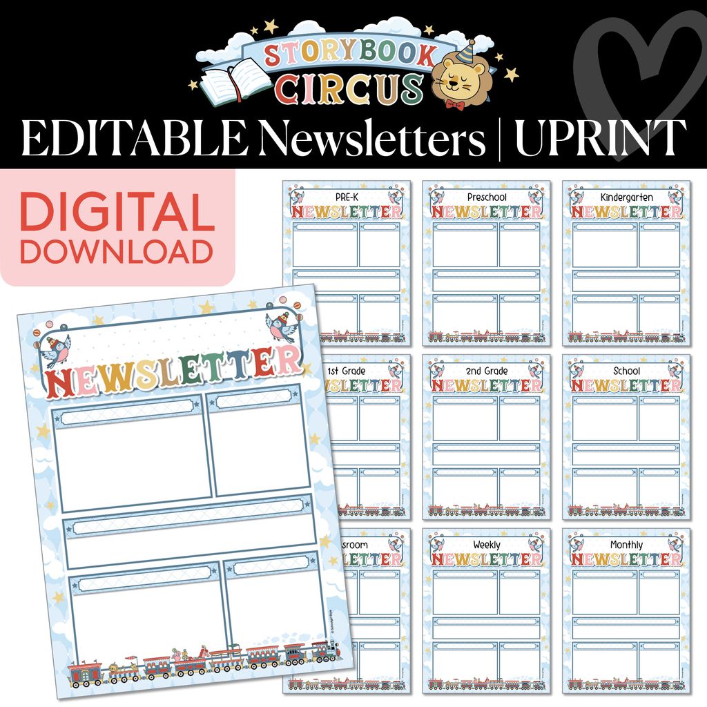 Printable Vintage Editable Newsletters | Storybook Circus