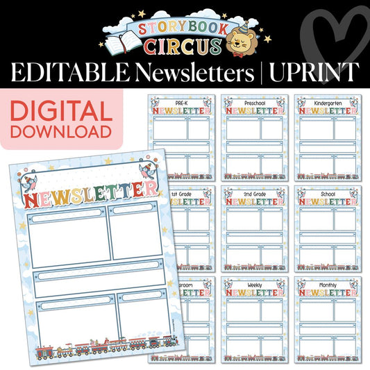 Printable Vintage Editable Newsletters | Storybook Circus