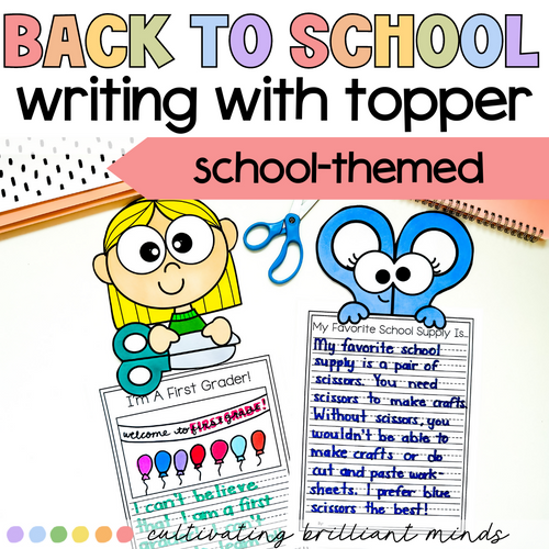Back to School Writing Crafts | Writing Prompts with Page Topper | NO PREP