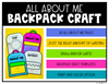 All About Me Back to School Backpack Craft and Writing Activities Bulletin Board