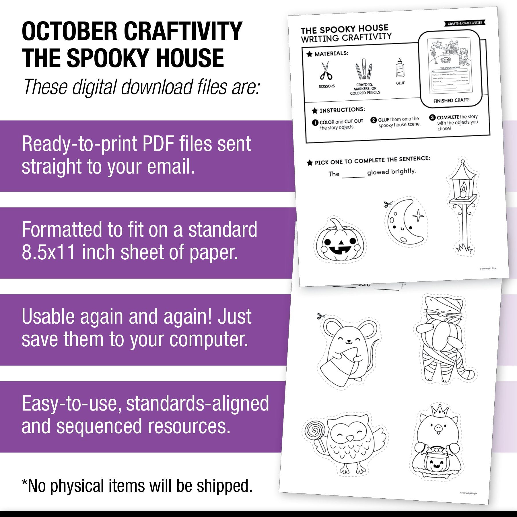 Printable The Spooky House Craftivity