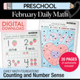 Load image into Gallery viewer, Printable Preschool February Daily Math
