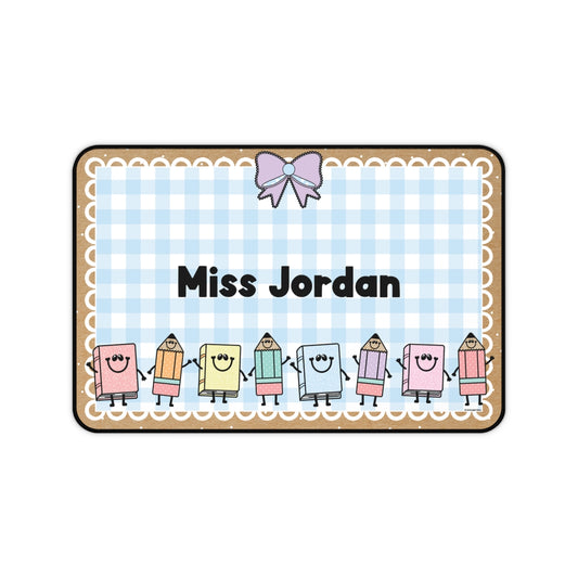 School Supply Friends Personalized Desk Mat | A Year In Pastel