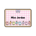 Load image into Gallery viewer, School Supply Friends Pink Gingham Personalized Desk Mat | A Year In Pastel
