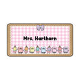 Load image into Gallery viewer, School Supply Friends Pink Gingham Personalized Desk Mat | A Year In Pastel
