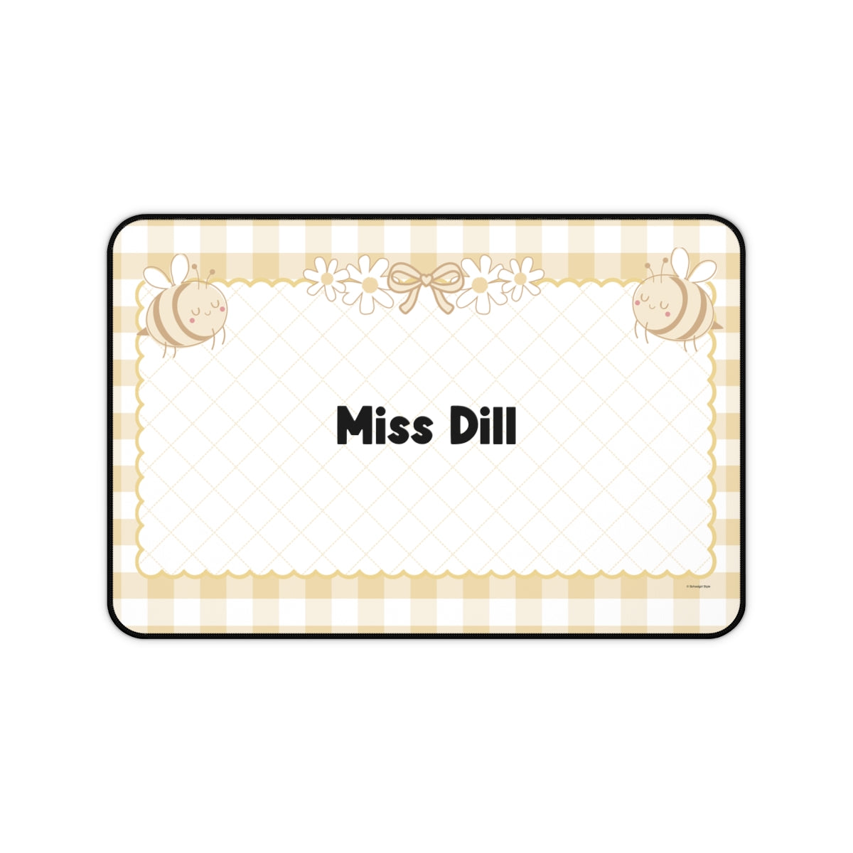 Bumblebee Floral Personalized Desk Mat | Miss Honey's Cottage Classroom