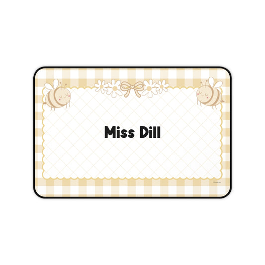 Bumblebee Floral Personalized Desk Mat | Miss Honey's Cottage Classroom