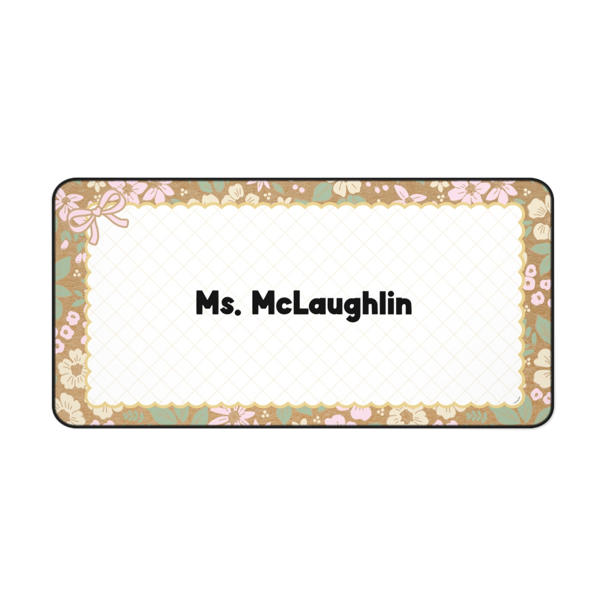 Quilted Floral Personalized Desk Mat | Miss Honey's Cottage Classroom