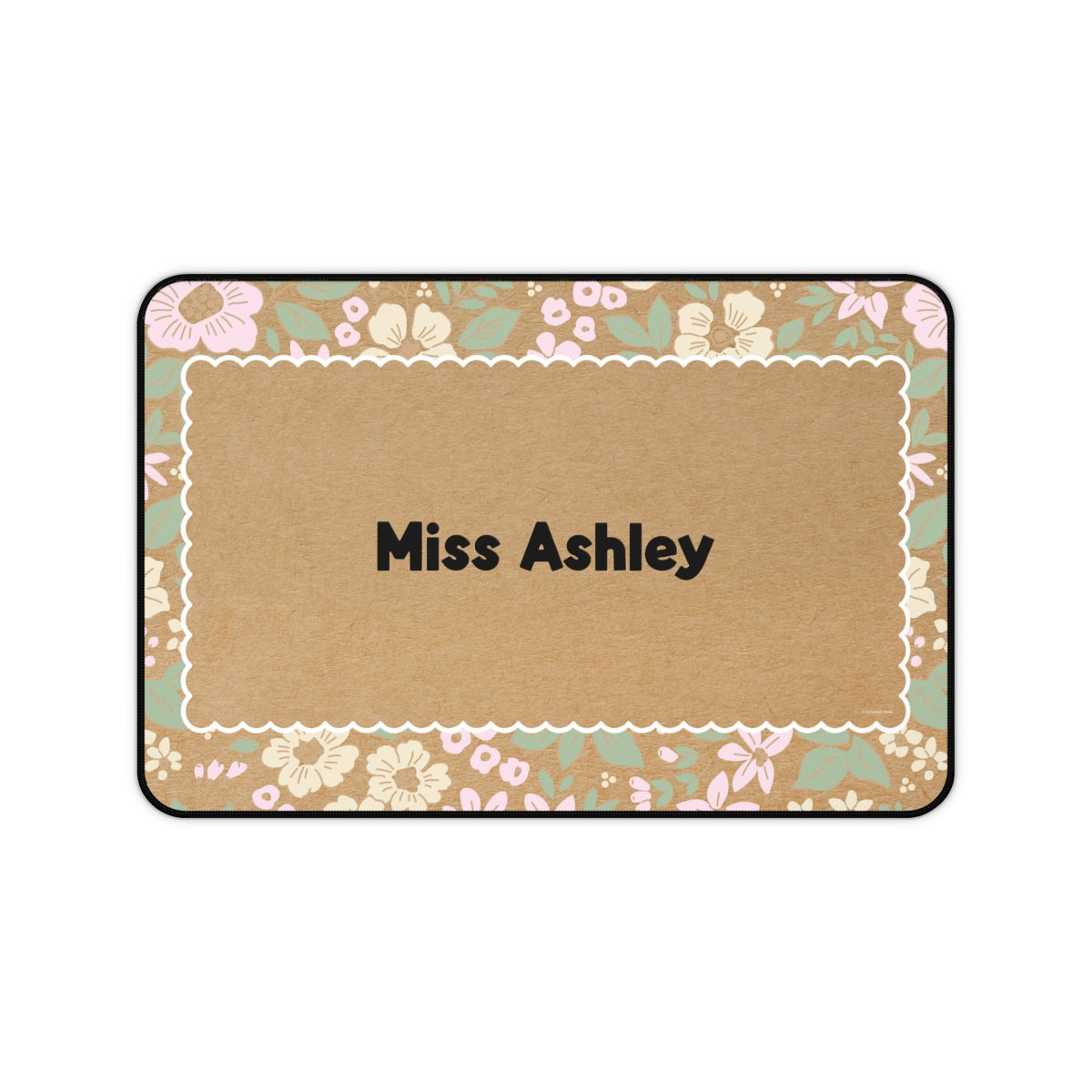 Kraft Paper Floral Personalized Desk Mat | Miss Honey's Cottage Classroom