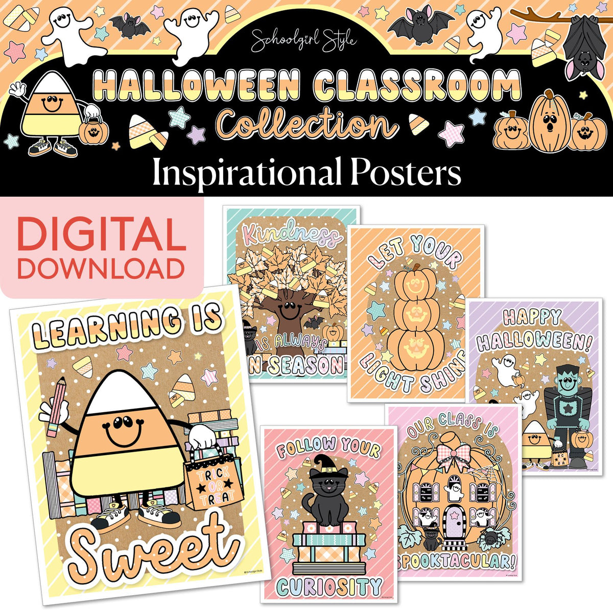 Printable Pastel Halloween Inspirational Posters