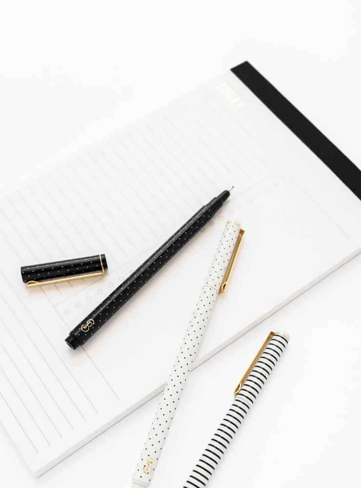 Black Pin Dot Felt Pen | Stationery | Style House Design Studio