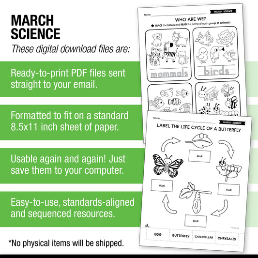 Printable March Daily Science