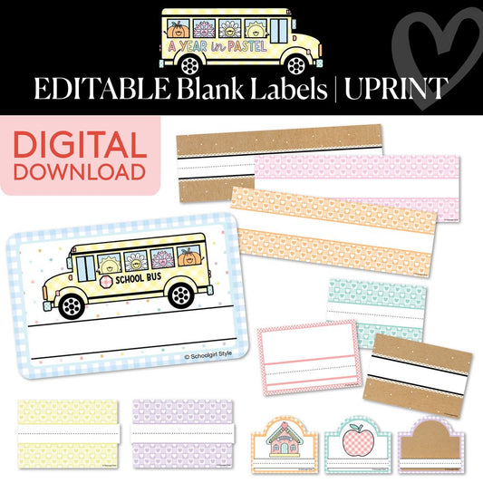 Printable Editable Blank Labels | A Year In Pastel