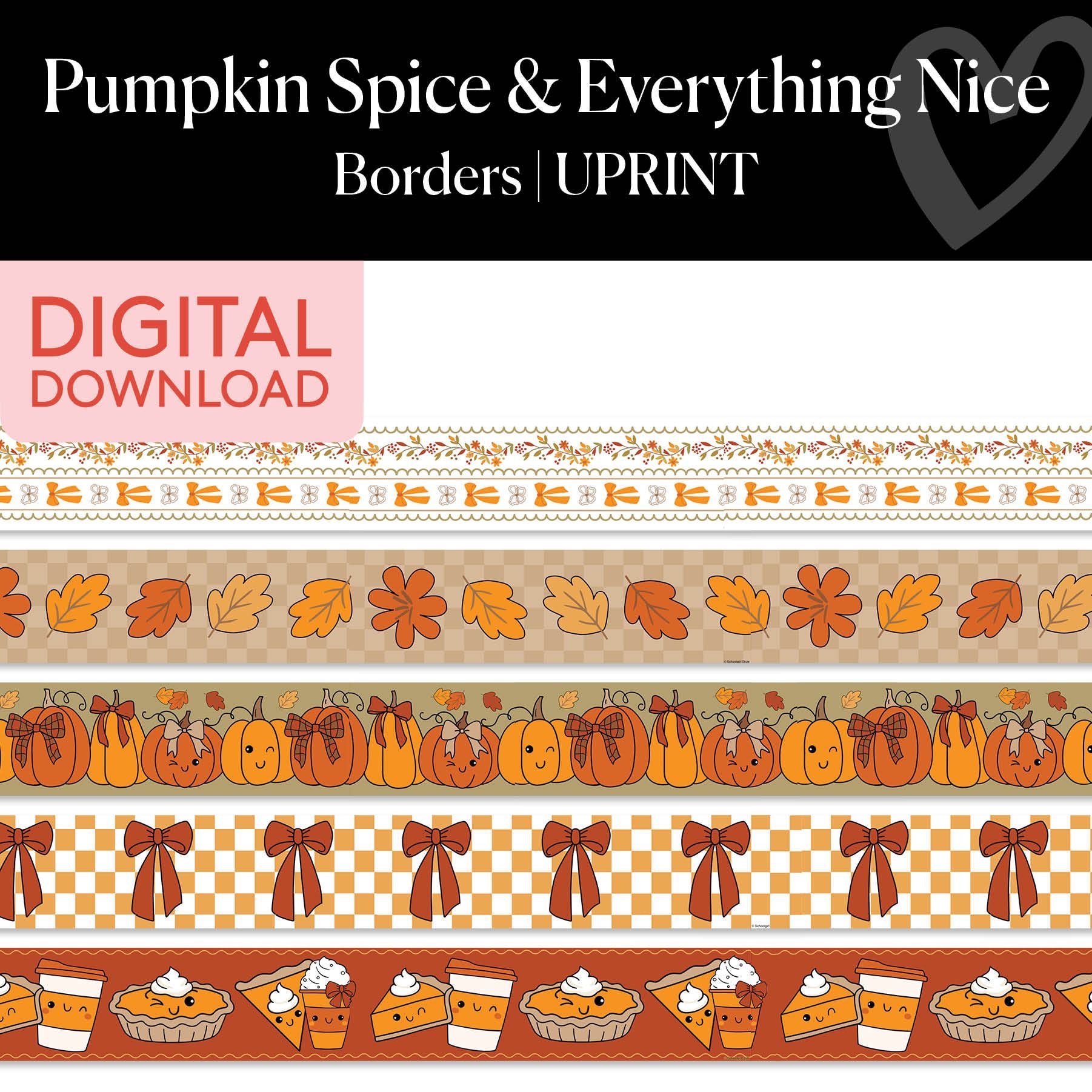Printable Thanksgiving Borders | Pumpkin Spice and Everything Nice
