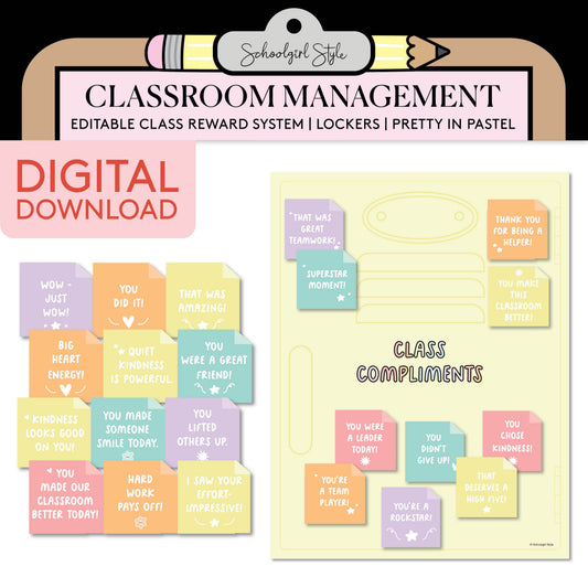 Printable Pastel Class Reward System | Lockers | Pretty In Pastel