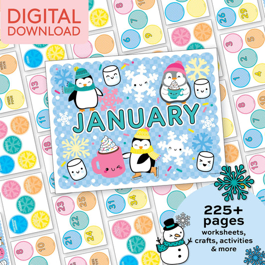 Printable Preschool January Thematic Unit Bundle