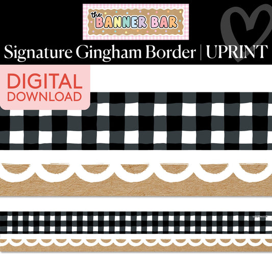 Printable Signature Gingham Border