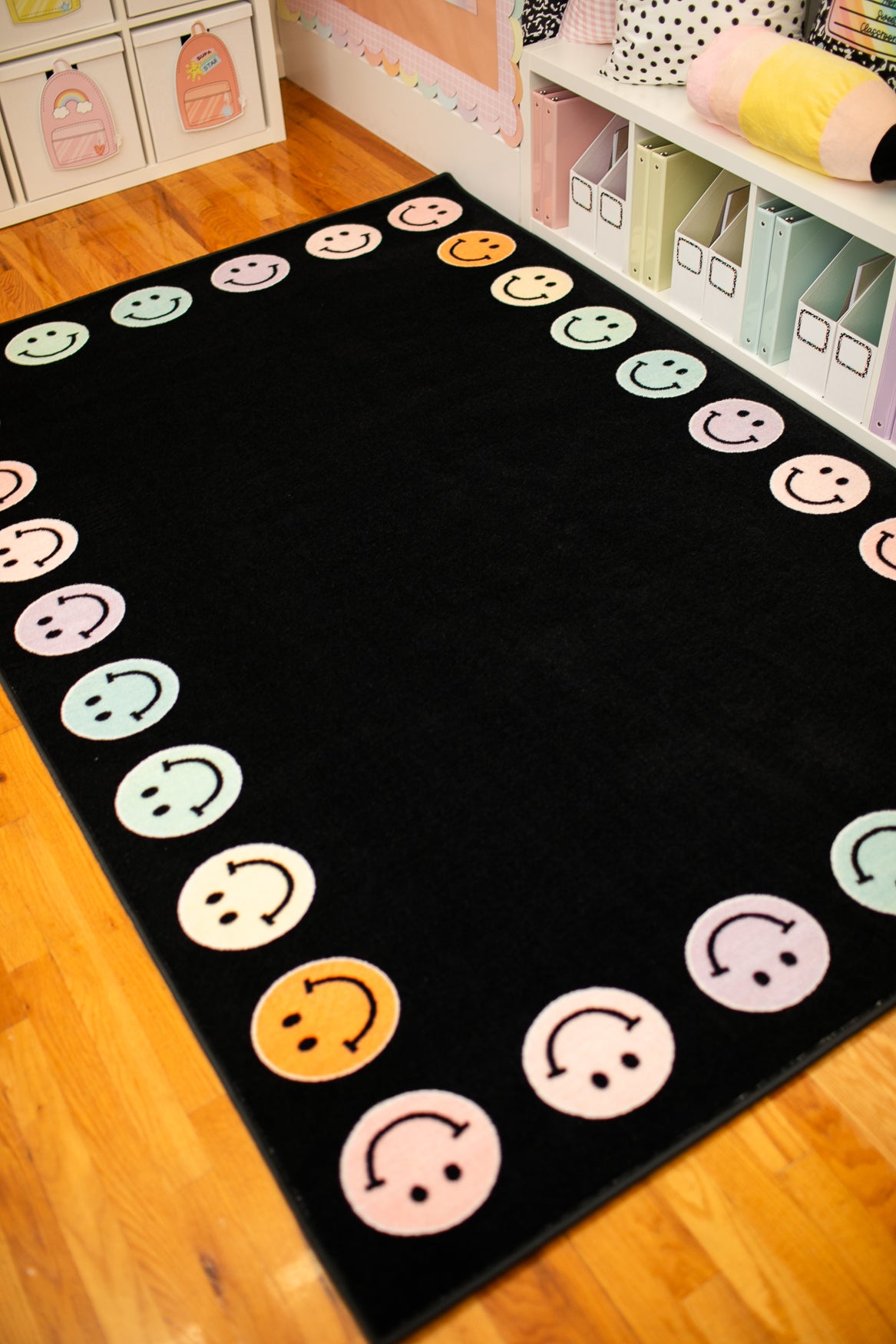Smiley Faces All Around Classroom Rug by Schoolgirl Style