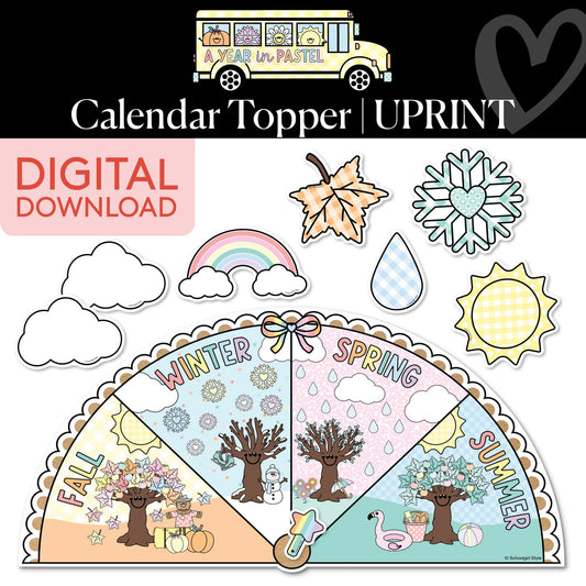 Printable Seasons Calendar Topper | A Year In Pastel