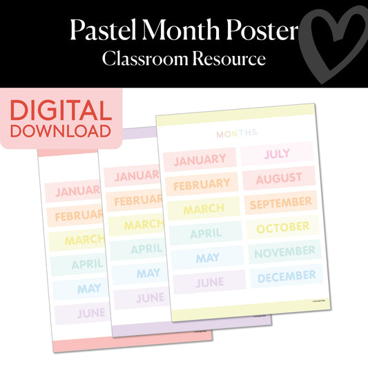 Printable Pastel Month Poster
