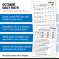 Load image into Gallery viewer, Printable Second Grade October Daily Math Worksheets
