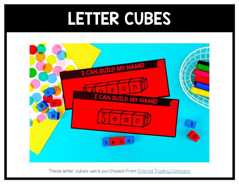 Editable Name Practice Fine Motor Name Activities Letter Cubes Name Mats