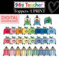 Load image into Gallery viewer, Printable Retro School Supplies Buddies Toppers | 90s Teacher
