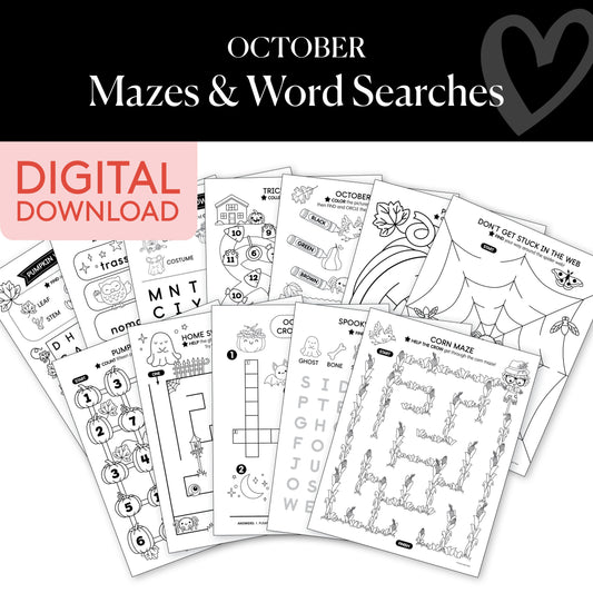 October Mazes and Word Searches