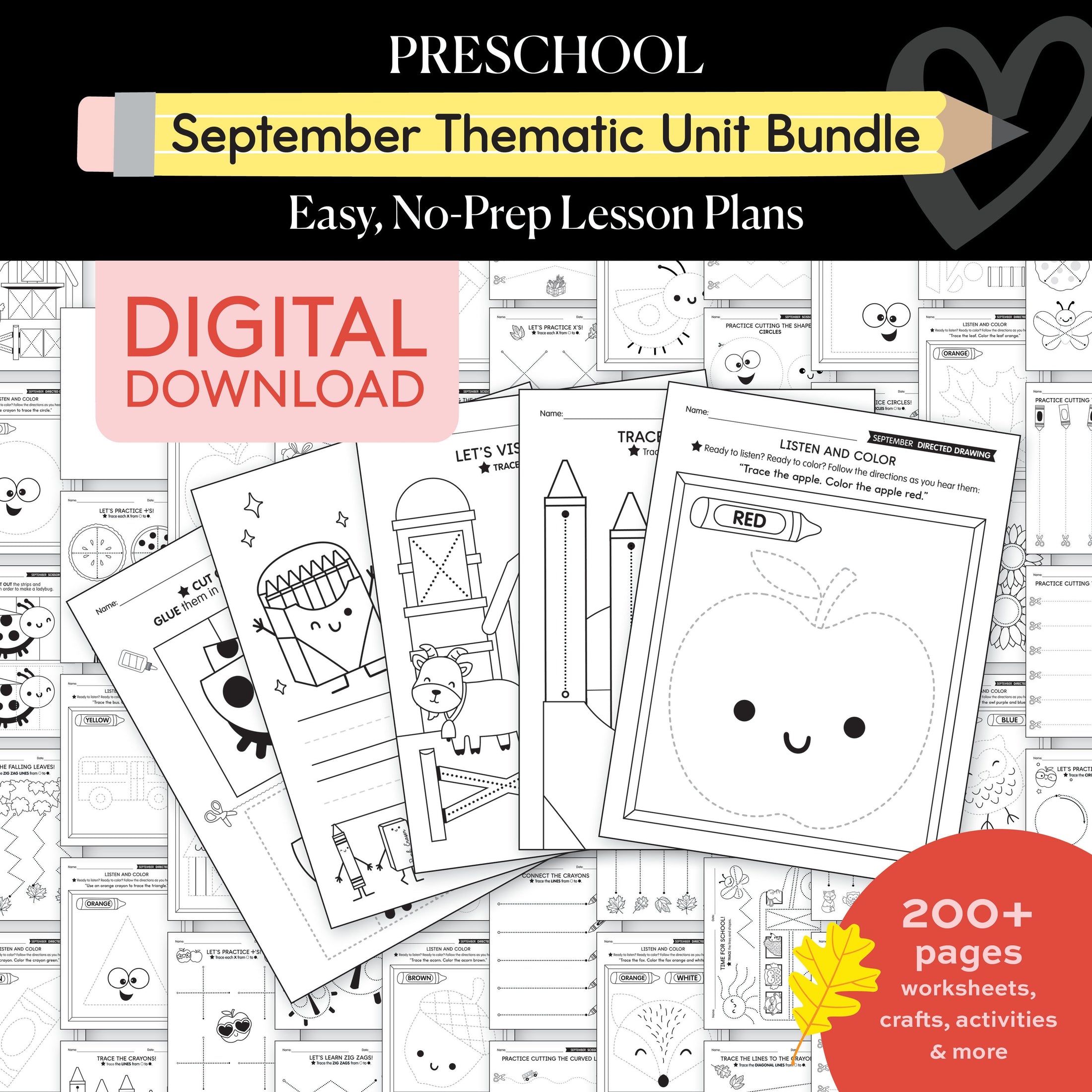 Preschool September Thematic Unit Bundle