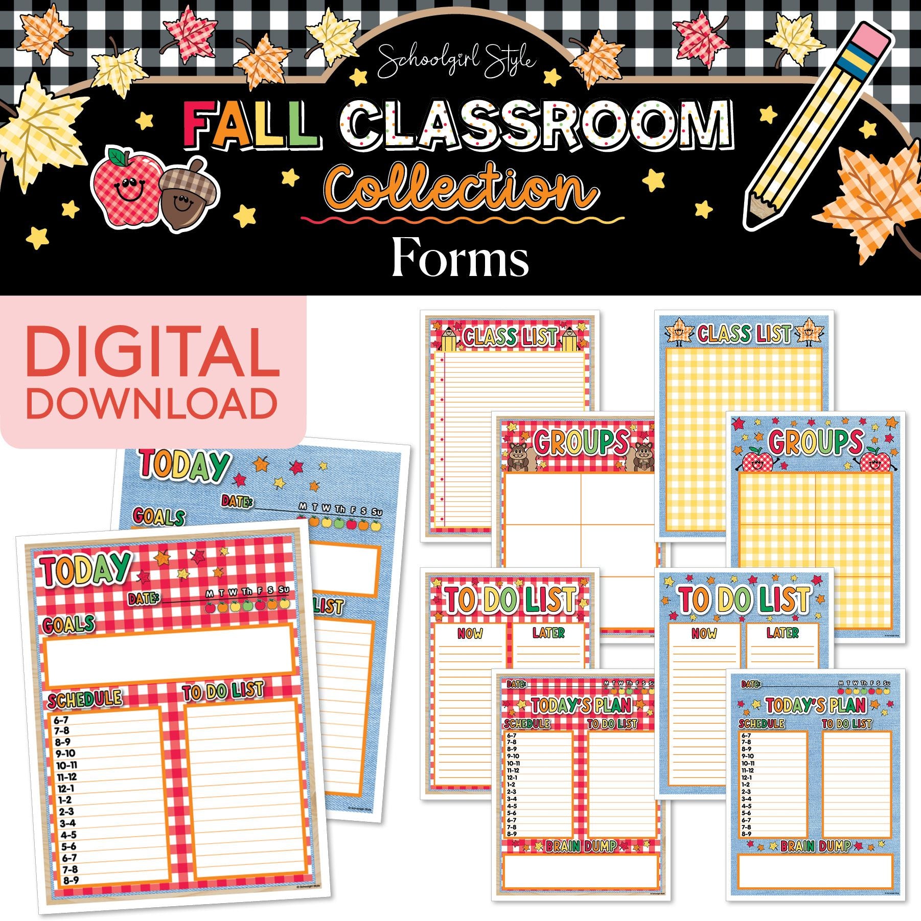 Printable Fall Teacher Forms | 90s Teacher