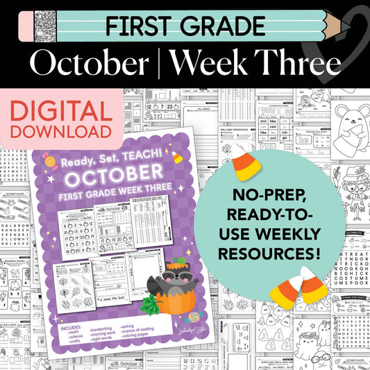 Printable First Grade October Week 3 Resources