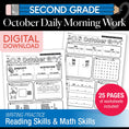 Load image into Gallery viewer, Printable Second Grade October Daily Morning Work Worksheets
