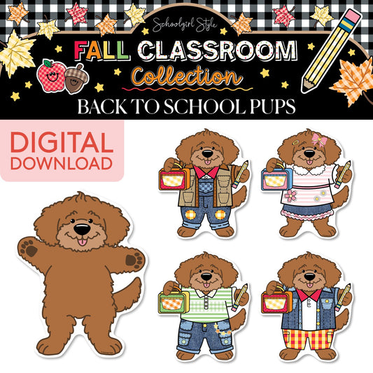 Printable Fall Back to School Pups | 90s Teacher