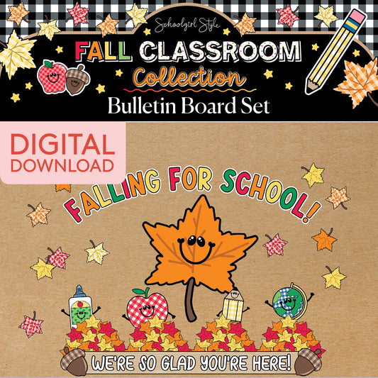 Printable Fall Bulletin Board Set | 90s Teacher