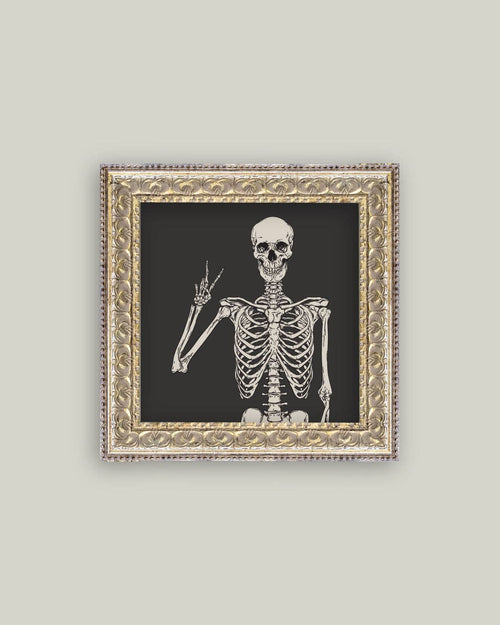 Skeleton Framed Antique Art